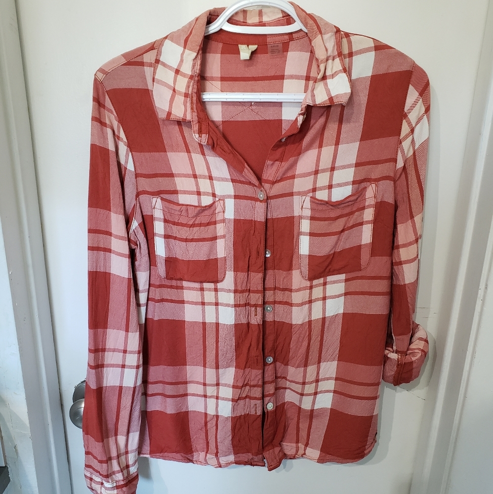Plaid button down shirt